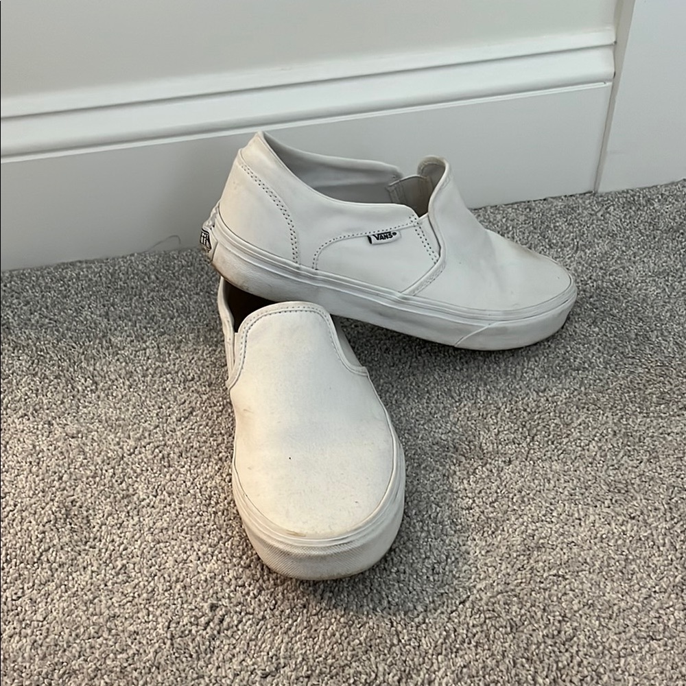 Vans White Slip-On Sneakers